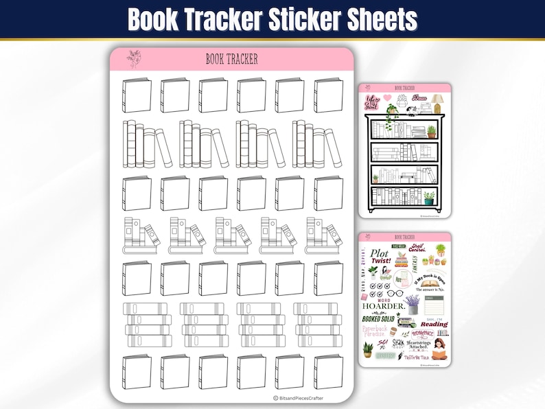 Track your reading journey with our book tracker stickers. Includes single book covers and bookshelf style stickers to write book titles on spines. Perfect for journals and planners. Matte finish for easy writing. A must have for book lovers!
