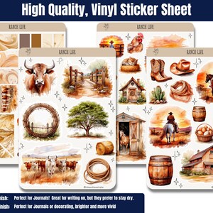 🐂🏇 Capture the essence of ranch life with these sticker sheets! Featuring cattle, horses, barns, hay bales, chickens, and more in warm browns & creams. Perfect for planners, journals, & scrapbooking! 🌾🐔✨ #WesternStickers #RanchLife
