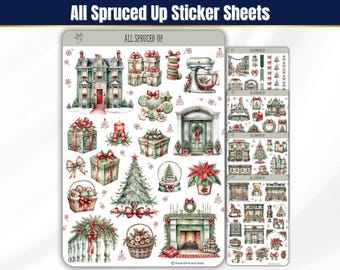Vintage 1980s 190s AGC Christmas/Holiday Sticker Sheet, Teddy Bears Decorating Christmas Tree, With Gift, As Santa, Caroling