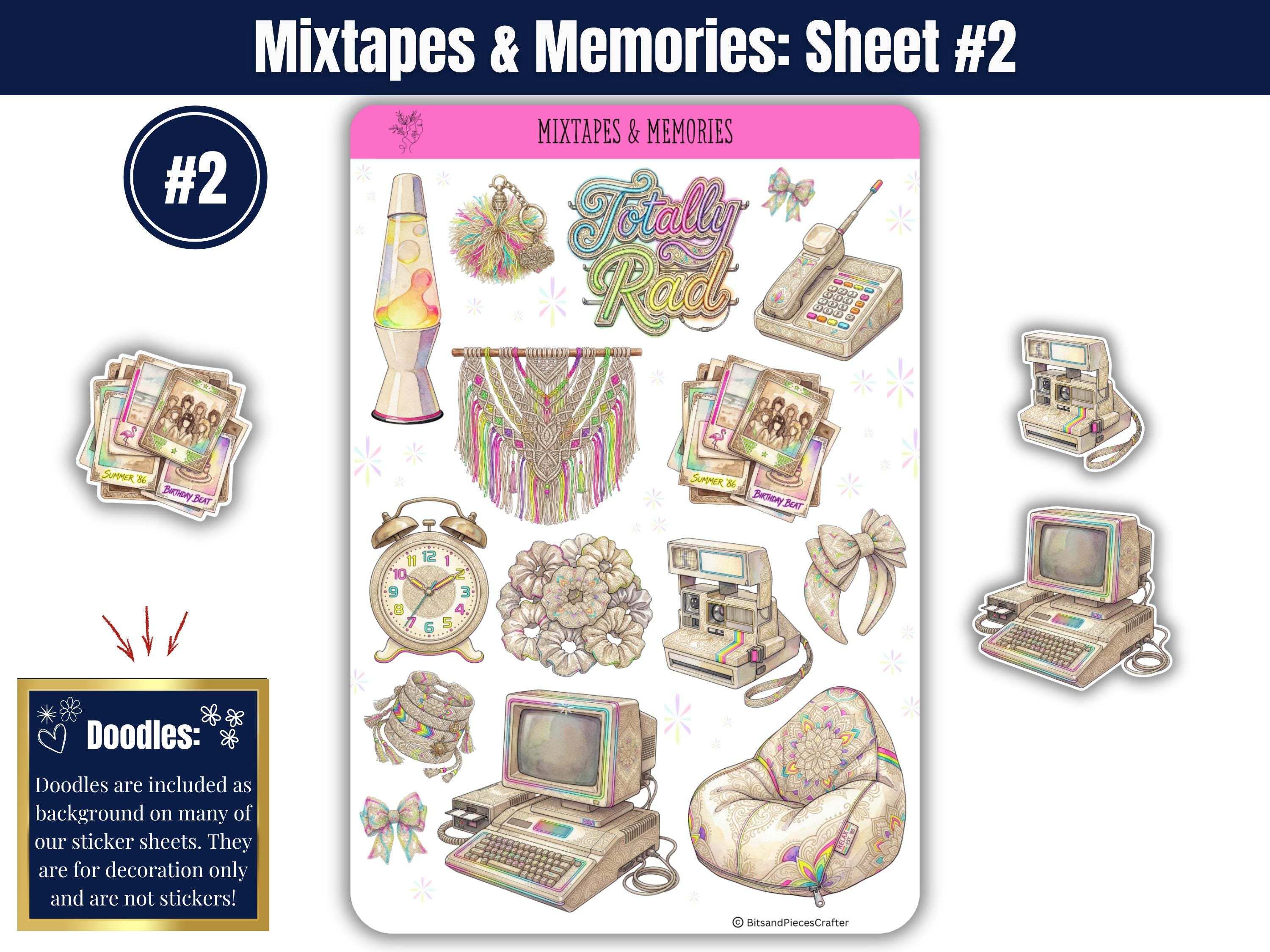 Mixtapes & Memories Retro 80s Sticker Sheets – Nostalgia Planner ...