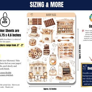Step into the warm, buttery aroma of your favorite neighborhood bakery with “Bakery Bliss” — Sticker Sheets filled with pastries, kitchen tools, and all the sweet details that make baking so magical. Designed in soft tans, creamy whites, and gentle browns, this set brings the charm of a cozy bakery straight to your planner, journal, or craft project.
