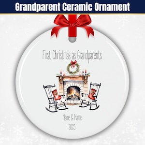 Personalized First Christmas as Grandparents Ornament, Custom Grandparents Christmas Ornament, New Grandparent Gift, Family Keepsake Gift