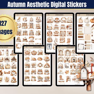 Autumn Aesthetic Digital Sticker Book with 127 professionally edited watercolor-style digital stickers. Includes a pre-cropped GoodNotes file and transparent PNGs for Notability, Penly, Samsung Notes, Xodo, and more. Instant digital download only—no physical product will be shipped.