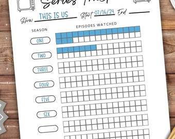 TV-seriespårningslogg Utskrivbar journalsida Planerare för TV-programtittande Lista över rekommendationer Önskelista Checklista för avsnittsöverflöd