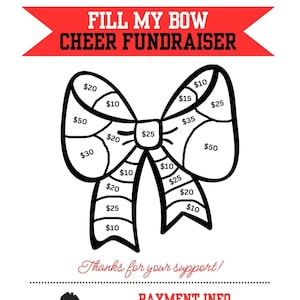 Fill My Bow Printable Cheer Fundraiser Custom Template Cheerleading