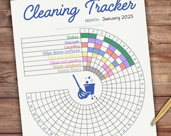 Cleaning Tracker Printable Journal Page Habit Tracker Track House Cleaning Cleaning Planner Page Cleaning Journal Template 8.5x11 A4