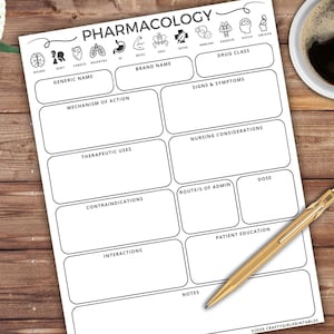 Pharmakologie-Lernen Vorlage Druckbare Nursing School Norwegische Nursing Notes