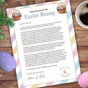 ¿Es real el conejo de Pascua? Plantilla personalizable de carta para padres que explica la Pascua a su hijo (editable en Canva)