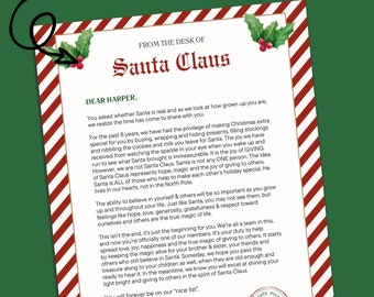 Is Santa Real? Questioning Explaining Santa To Your Child Letter From Parents Customizable Template (Instant Download - Editable in Canva)
