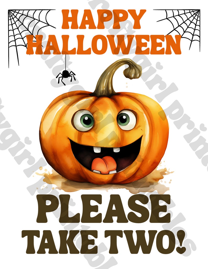 Take One Two Please Take One Two Three Sign PRINTABLE | Halloween Trick or Treat ...