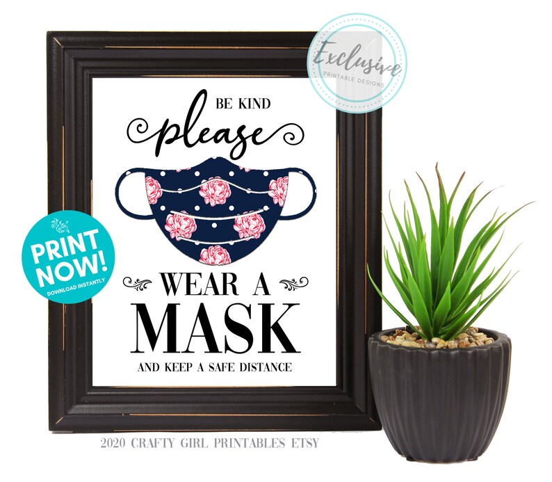 Download Please Wear A Mask PRINTABLE Sign Social Distancing Sign | Etsy