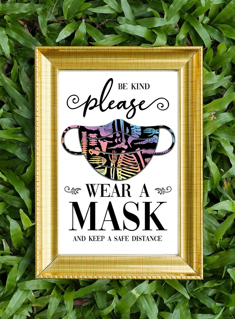 Download Please Wear A Mask PRINTABLE Sign Social Distancing Sign | Etsy