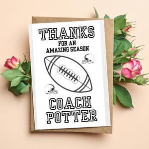 Danke Coach Karte Malseite | PERSONALISIERT Danke Fußball-Trainer-Karte vom Team bereit zum Drucken | Sofort Download