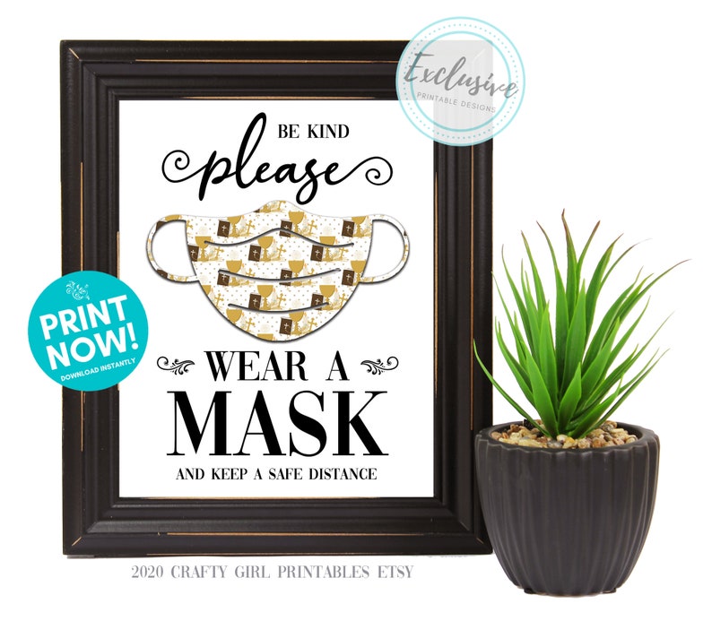 Download Please Wear A Mask PRINTABLE Sign Social Distancing Sign | Etsy