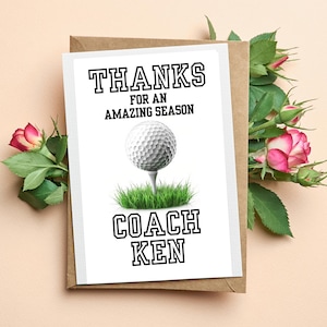 Bedankkaart coach AFDRUKBARE kleurplaat | GEPERSONALISEERDE bedankt golfcoachkaart van team klaar om af te drukken | Direct downloaden