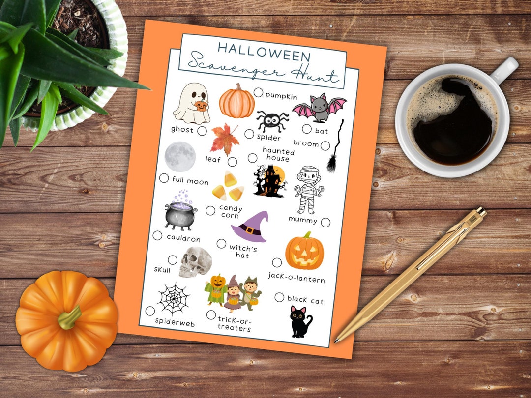 Halloween Scavenger Hunt Printable for Kids Trick or Treat Fun ...