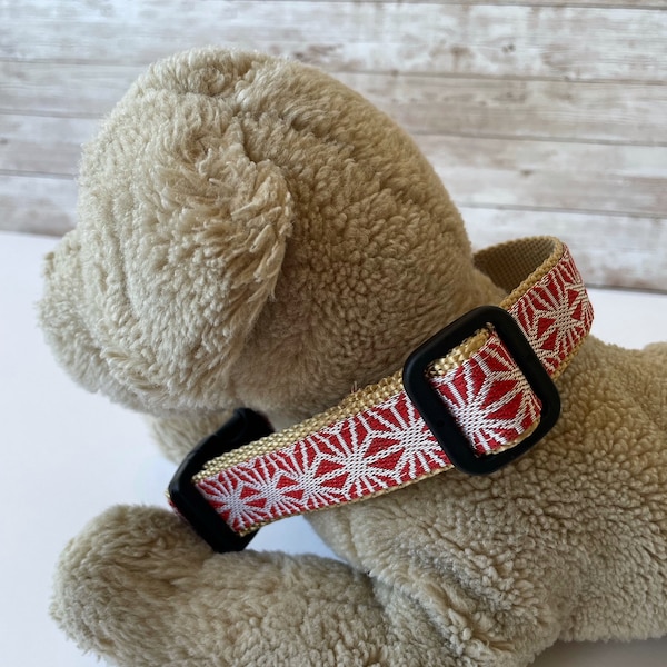 aditional Japanese pattern dog collar - Asanoha (Hemp leaf pattern)