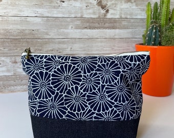 Floral Indigo Pouch