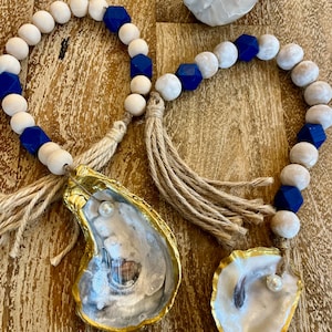 Oyster Shell, Blessing Beads, Coastal Decor, Prayer Beads, Top Seller, Oyster Bead Decor, Shell blessing beads