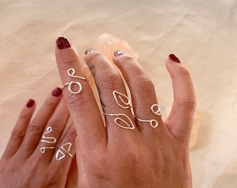 Silver Wire Ring Huggers, Individual or Bundle (5)