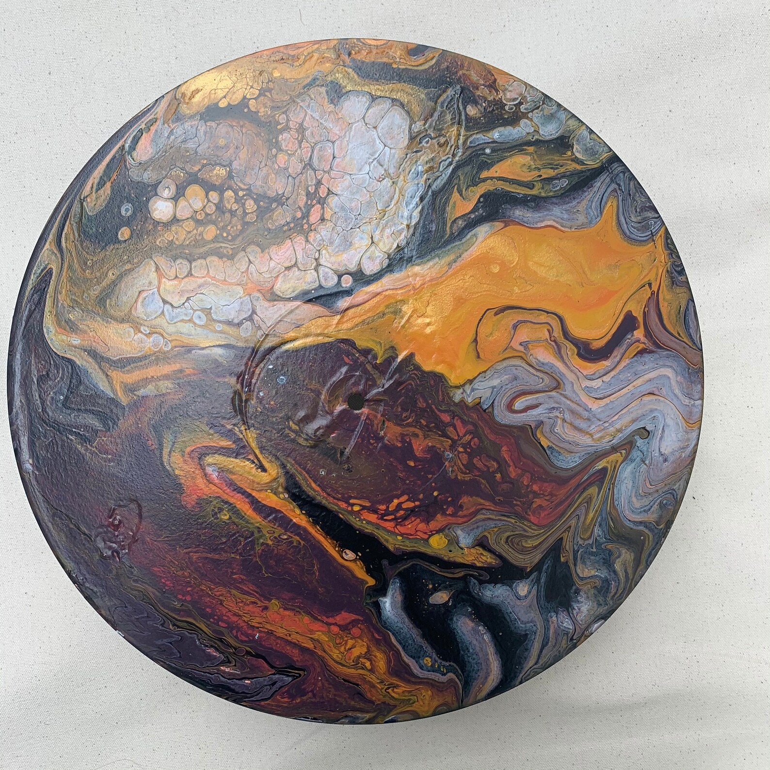 Abstract Acrylic Painted Vinyl Record Acrylic Paint Pour | Etsy