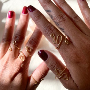 Gold Wire Ring Huggers, Individual or Bundle (5)