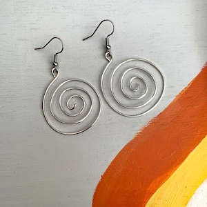 Silver Swirl Wire Earrings