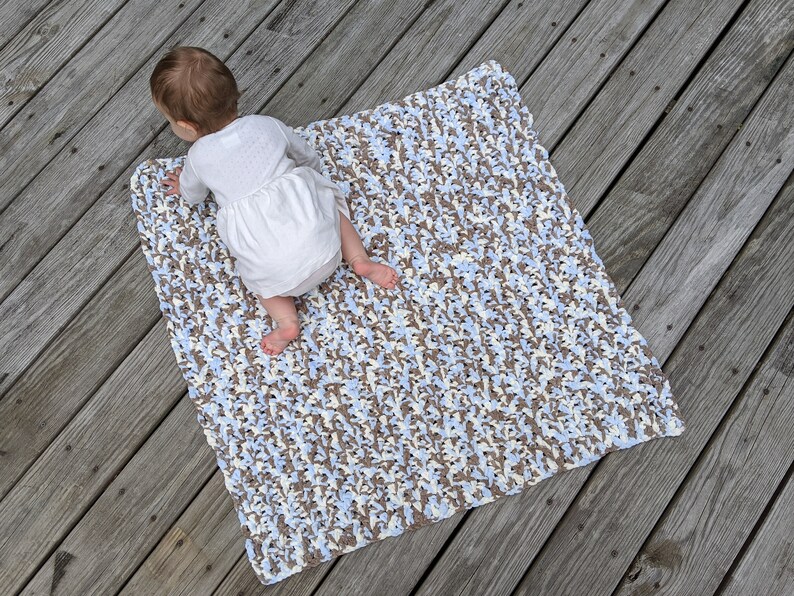 Gender Neutral Baby Blanket Tummy Time Blanket Crochet Etsy