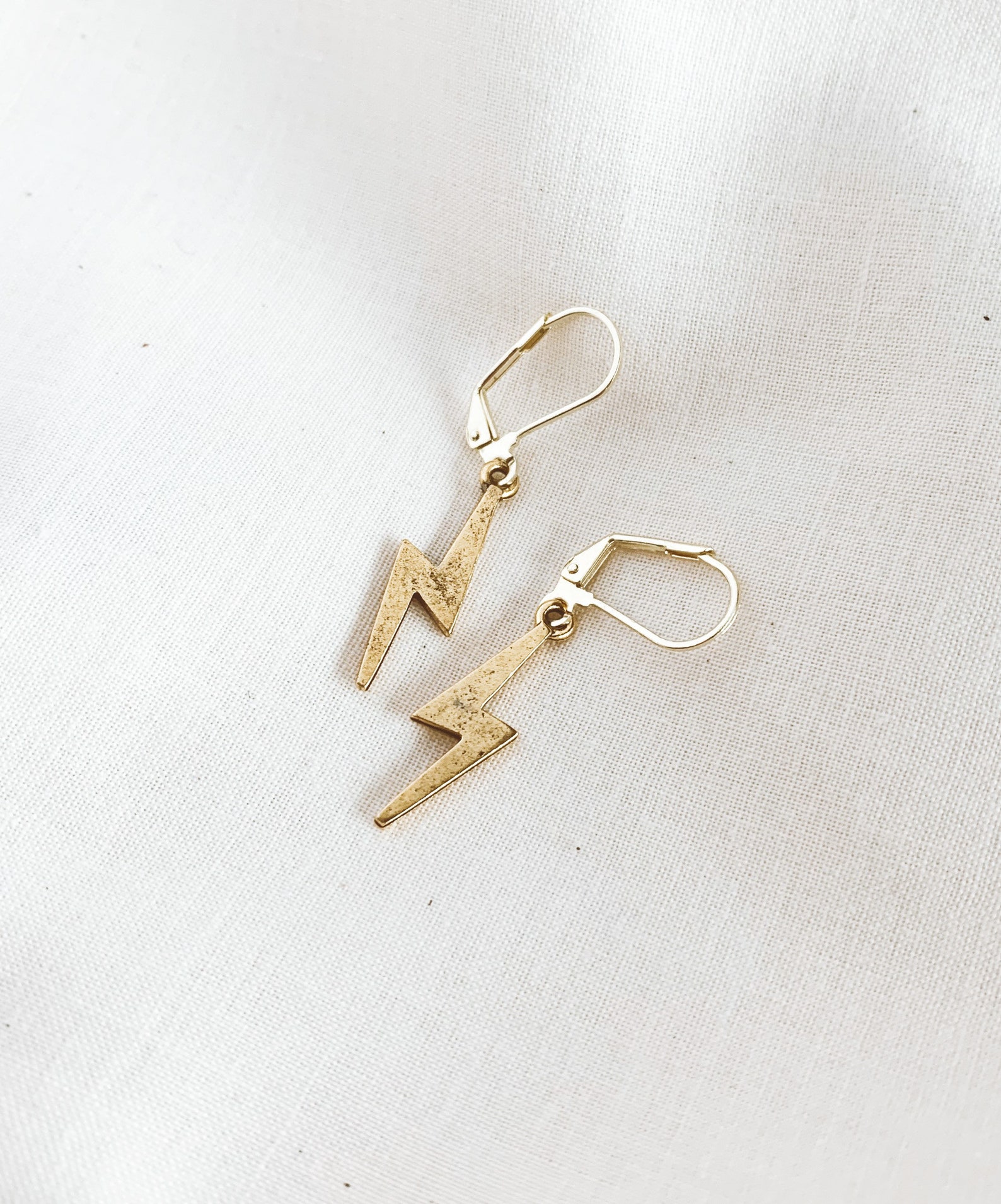 Lightning bolt earrings gold earrings trendy earrings Etsy