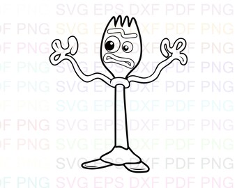 Toy Story Coloring Page Forky Outline