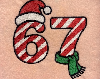 Logotipo navideño de Six-Seven en 3 tamaños - Archivo de diseño para bordado a máquina