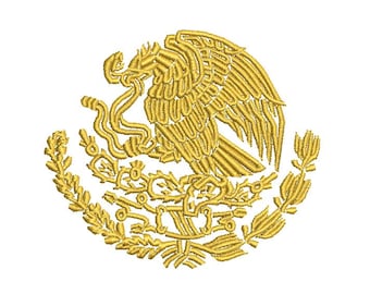 Diseño de bordado monocolor del águila mexicana