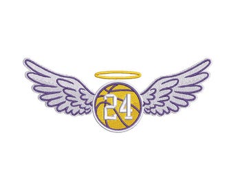 Diseño de bordado de alas de ángel para baloncesto 24