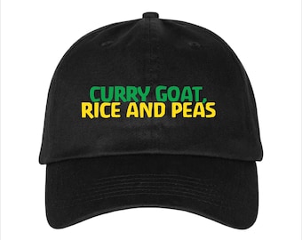 Gorra de papá bordada con arroz con guisantes y cabra al curry