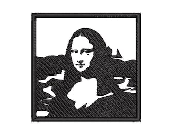 Diseños de bordado a máquina de la Mona Lisa, descarga digital