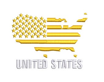 Bandera de EE. UU. (contorno) – Archivo de bordado digital