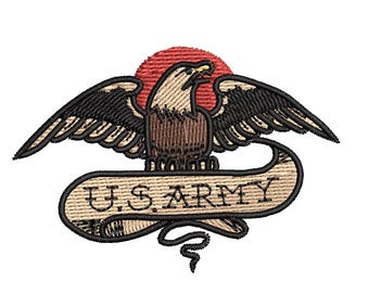 Eagle small size machine embroidery file American Traditional tattoo design