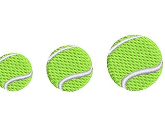 Diseño de pelota de tenis para bordar a máquina – Conjunto de patrones deportivos (3 tamaños, descarga digital)