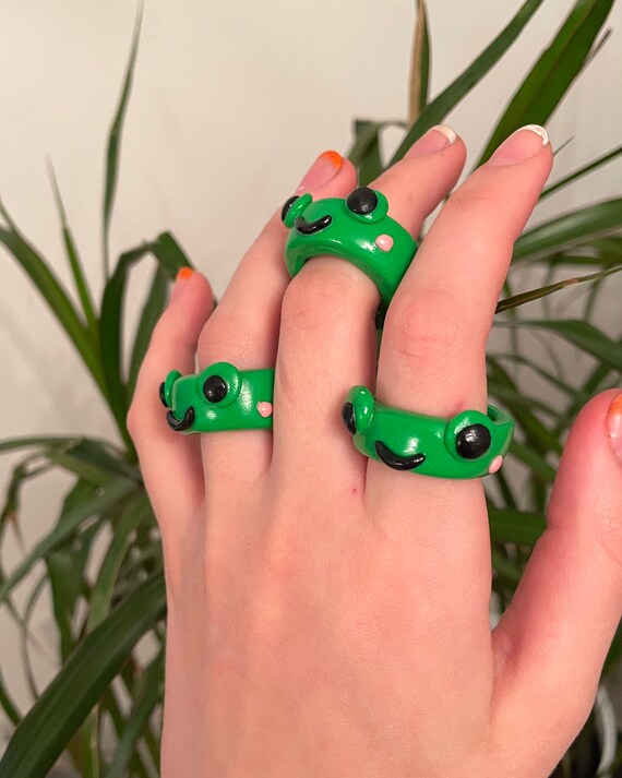 clay frog ring