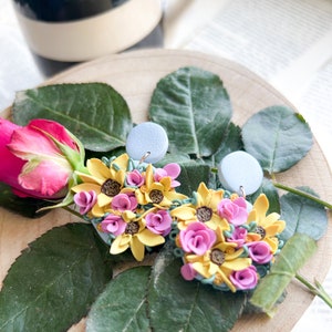 Custom wedding bouquet earrings