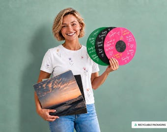 Personalized Vinyl Guest Book | Custom 12 inches Wedding Signing Disc