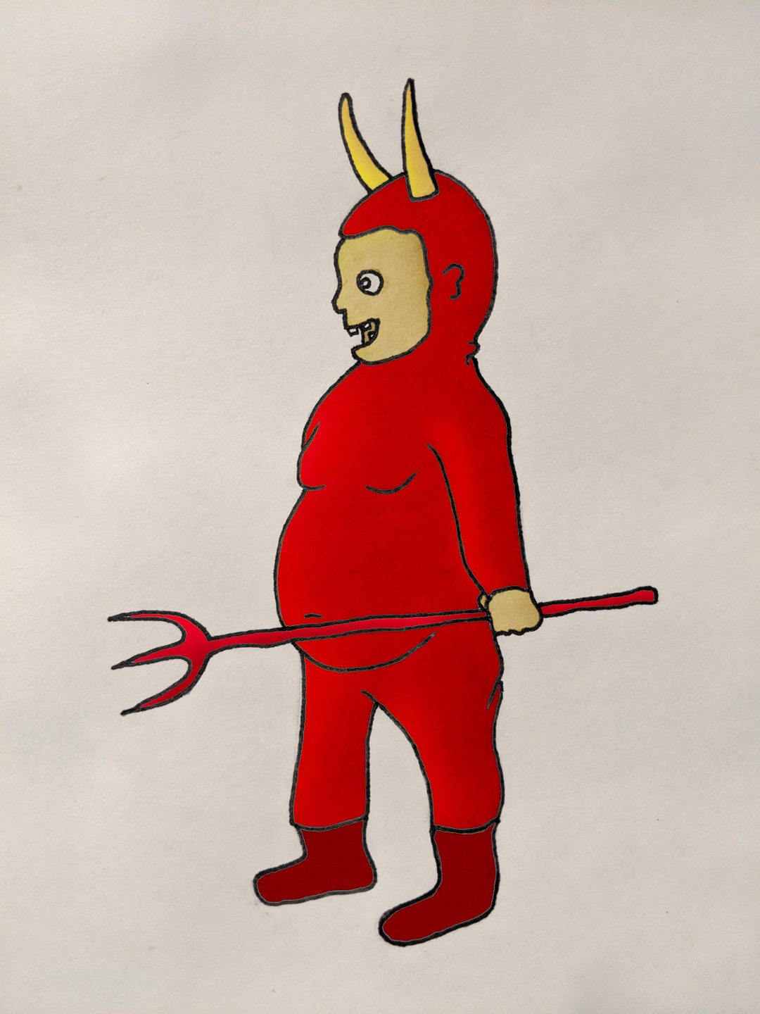 Devil Boy Print, Devil print demon satan cartoon dark art horror arte