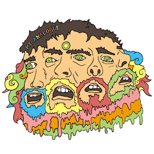 Mt. Analogue Drip 2, Mt. Analogue pin design abstract surreal drippy print psychedelic cartoon illustration colorful art trippy drippy