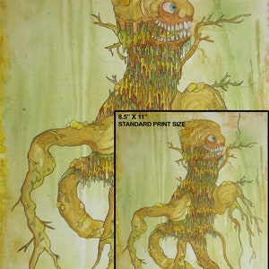ROOT MAN POSTER 15&quot;x19.25&quot;, poster dark art fantasy organic art rootman drippy psychedelic abstract fantasy poster horror poster original