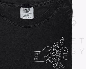 Custom Dad of Both, Angel Dad TShirt, Dad To An Angel, Pregnancy Loss, Infant Loss, Angel Dad, Fathers Day, Family Fist Bump Shirt