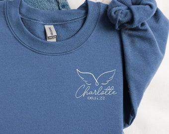 Moletom personalizado de anjo, moletom de luto, presente para perda, mãe de um anjo, presente para enlutado