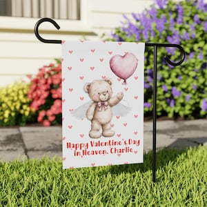 Bandiera commemorativa personalizzata per cimitero di San Valentino per bambini – Decorazione da giardino personalizzata in memoria / Omaggio per la perdita di un neonato