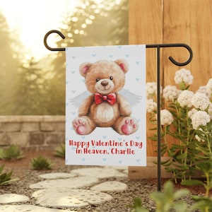 Bandiera commemorativa personalizzata per cimitero di San Valentino per bambini – Decorazione da giardino personalizzata in memoria / Omaggio per la perdita di un neonato