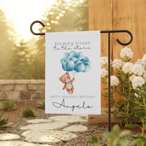 Bandiera da giardino commemorativa per compleanno di un bambino, bandiera da cimitero, in amorevole ricordo, bandiera commemorativa per bambino, regalo per la perdita di un figlio