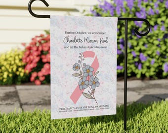 Custom Pregnancy and Infant Loss Awareness Garden/Cemetery Flag - Personalized Memorial Flag (Pole Not Included)